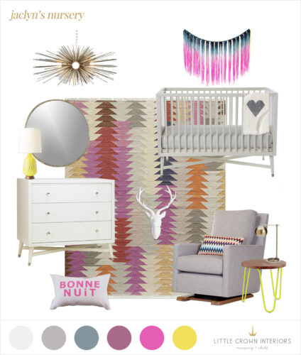 Girl's modern nursery e-design