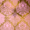 Metallic Pink and Gold Damask Wallpaper | Little Crown Interiors Shop