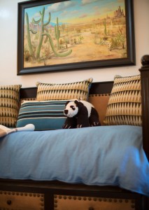 blue and brown boys room