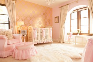 pink and gold nursery
