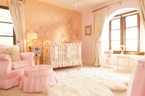 pink and gold nursery