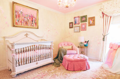 Pink girl's traditional nursery