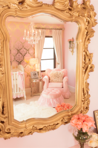 Gold and pink nursery