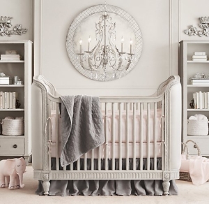 Traditional upholstered crib