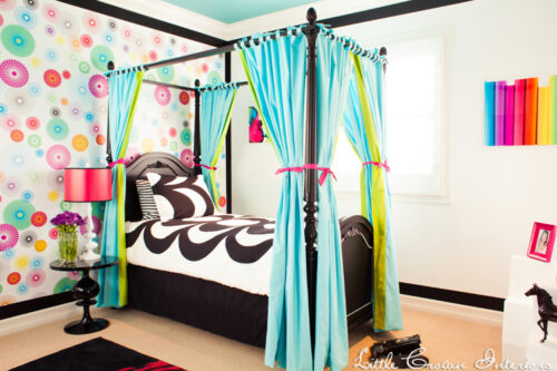 Girl's room with removable wallpaper