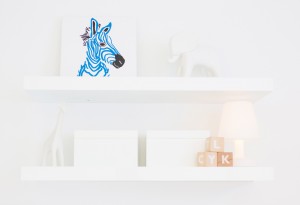 modern nursery shelves