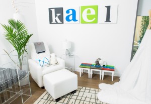 modern white nursery acrylic