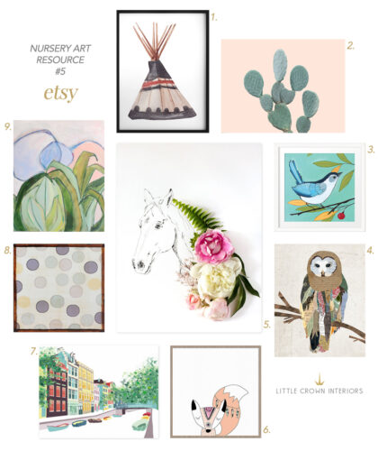 My Top 5 Nursery Artwork Resources | Little Crown Interiors