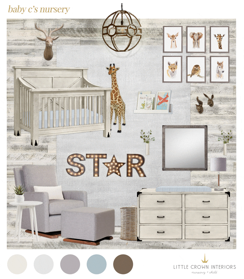Nursery Safari Wallpaper in Sophisticated Neutrals - Little Crown Interiors Nursery Safari Wallpaper in Sophisticated Neutrals - Little Crown Interiors