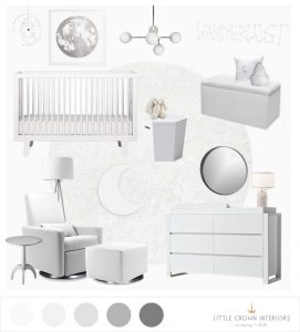 All White Nursery E-Design | Little Crown Interiors