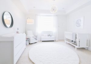 All White Celestial Nursery by Little Crown Interiors