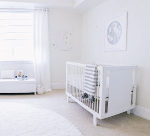 All White Celestial Nursery by Little Crown Interiors