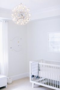 All White Celestial Nursery by Little Crown Interiors