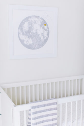 All White Celestial Nursery by Little Crown Interiors