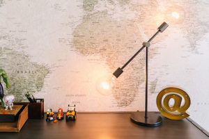 Boy's Bedroom with Map Wallpaper by Little Crown Interiors