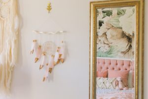 Floral Wallpaper Girl's Bedroom by Little Crown Interiors