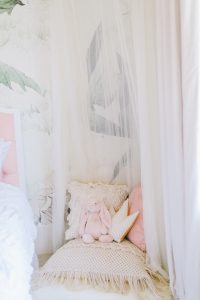 Floral Wallpaper Girl's Bedroom by Little Crown Interiors
