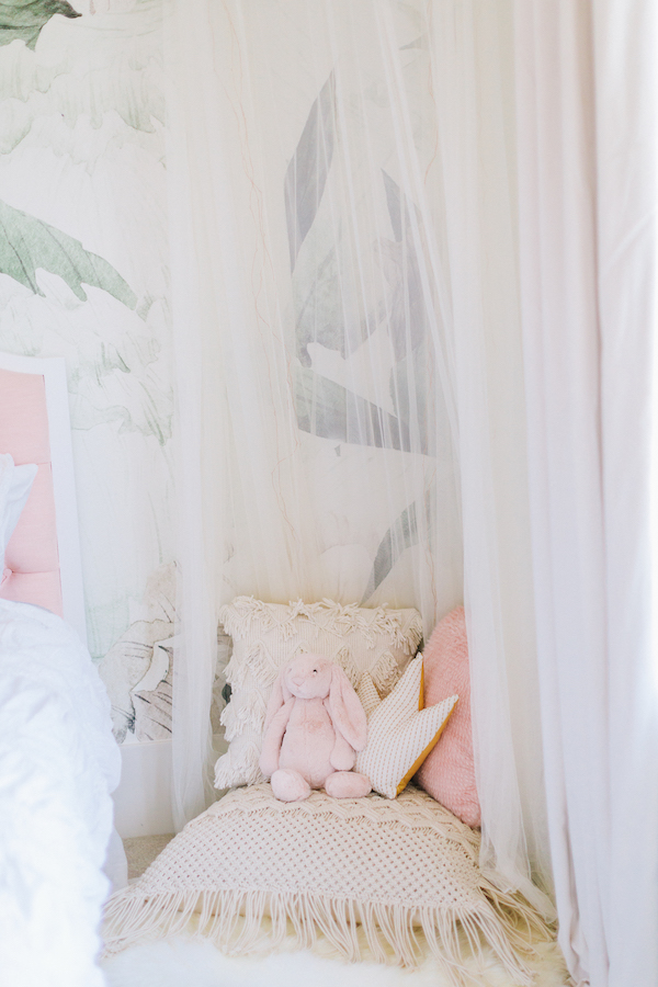 Girl's Bedroom Hanging Canopy | Little Crown Interiors