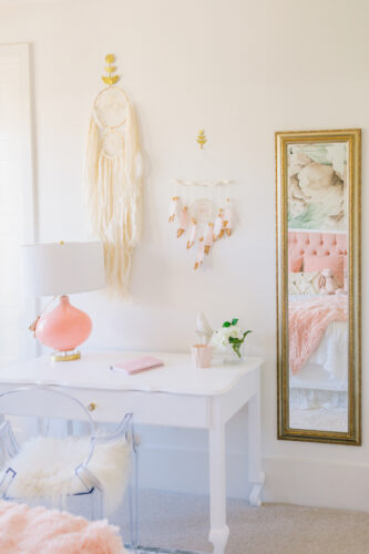 Floral Wallpaper Girl's Bedroom by Little Crown Interiors