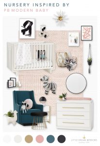 PB Modern Baby Nursery Design Board by Little Crown Interiors