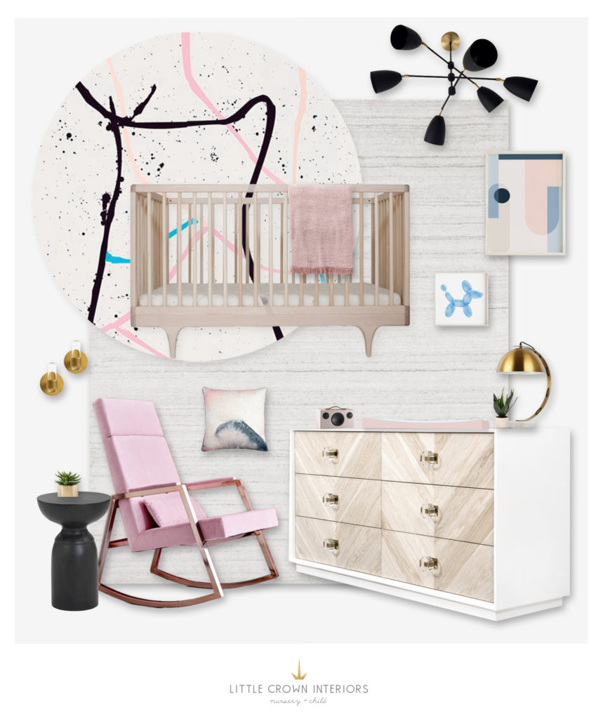 Modern Nursery Design Board by Little Crown Interiors