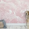 Pink Forest Wallpaper Detail | Little Crown Interiors