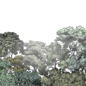 Green forest tree wall mural