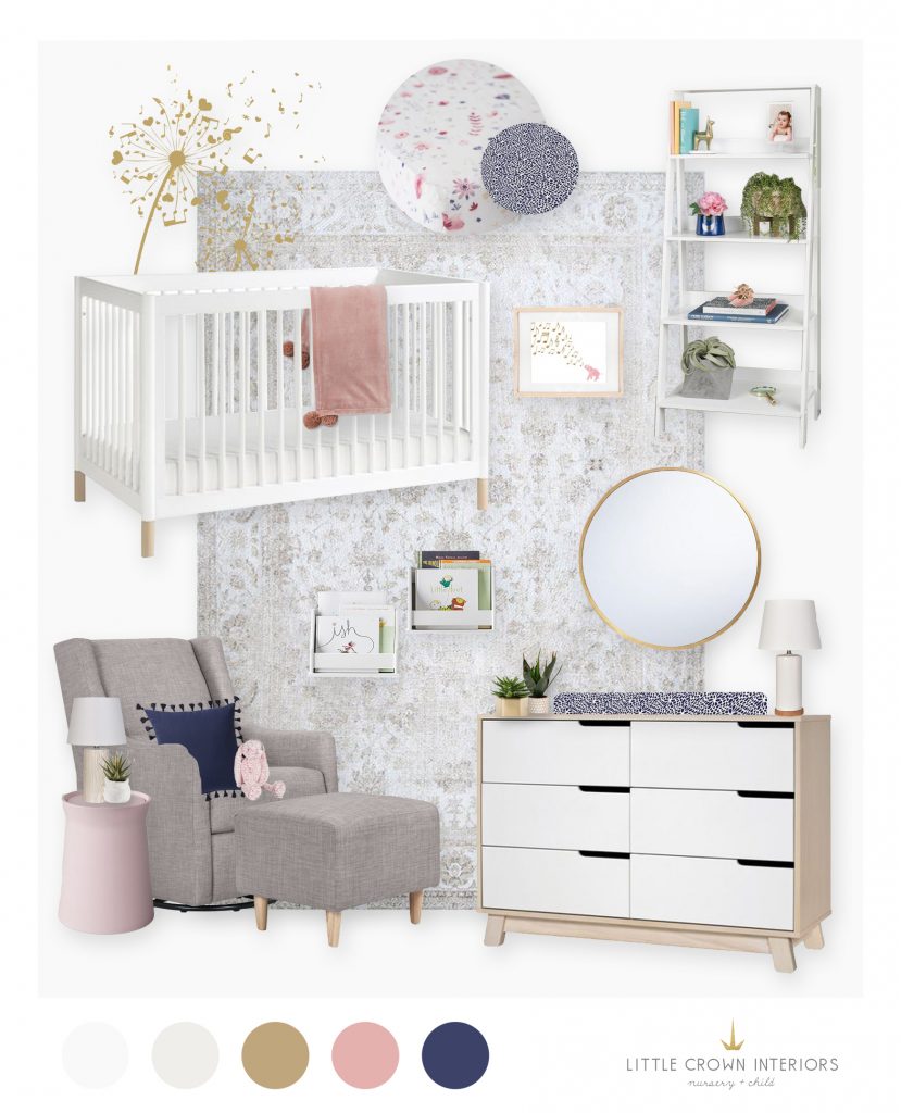 A Modern Pastel Nursery E-Design by Little Crown Interiors