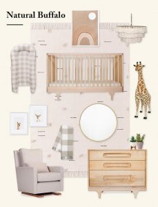 Neutral Nursery Design Board by Little Crown Interiors for DockATot