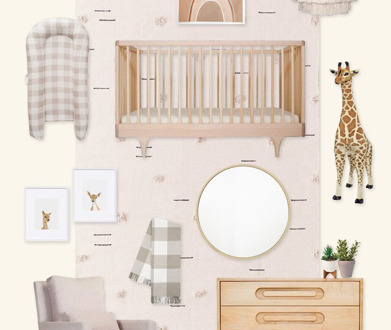 A Neutral Nursery Design Board with Buffalo Check