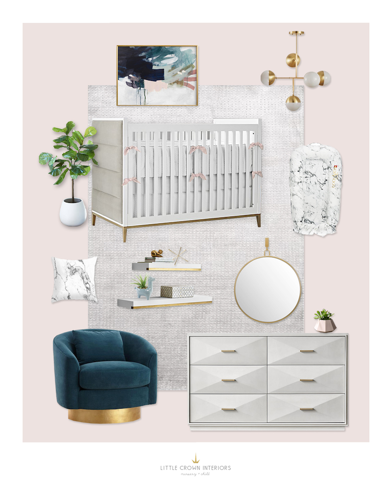 Pink White Marble Nursery E-Design