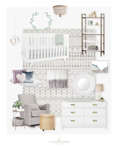 Lavender Bohemian Girl's Nursery E-Design by Little Crown Interiors