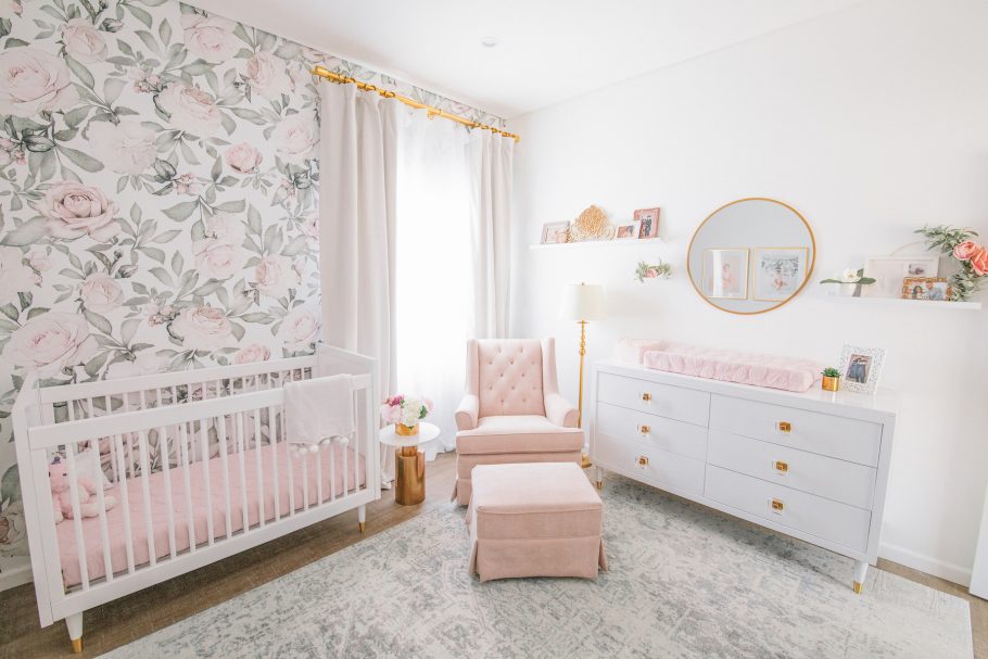 Blush Floral Nursery Design Los Angeles