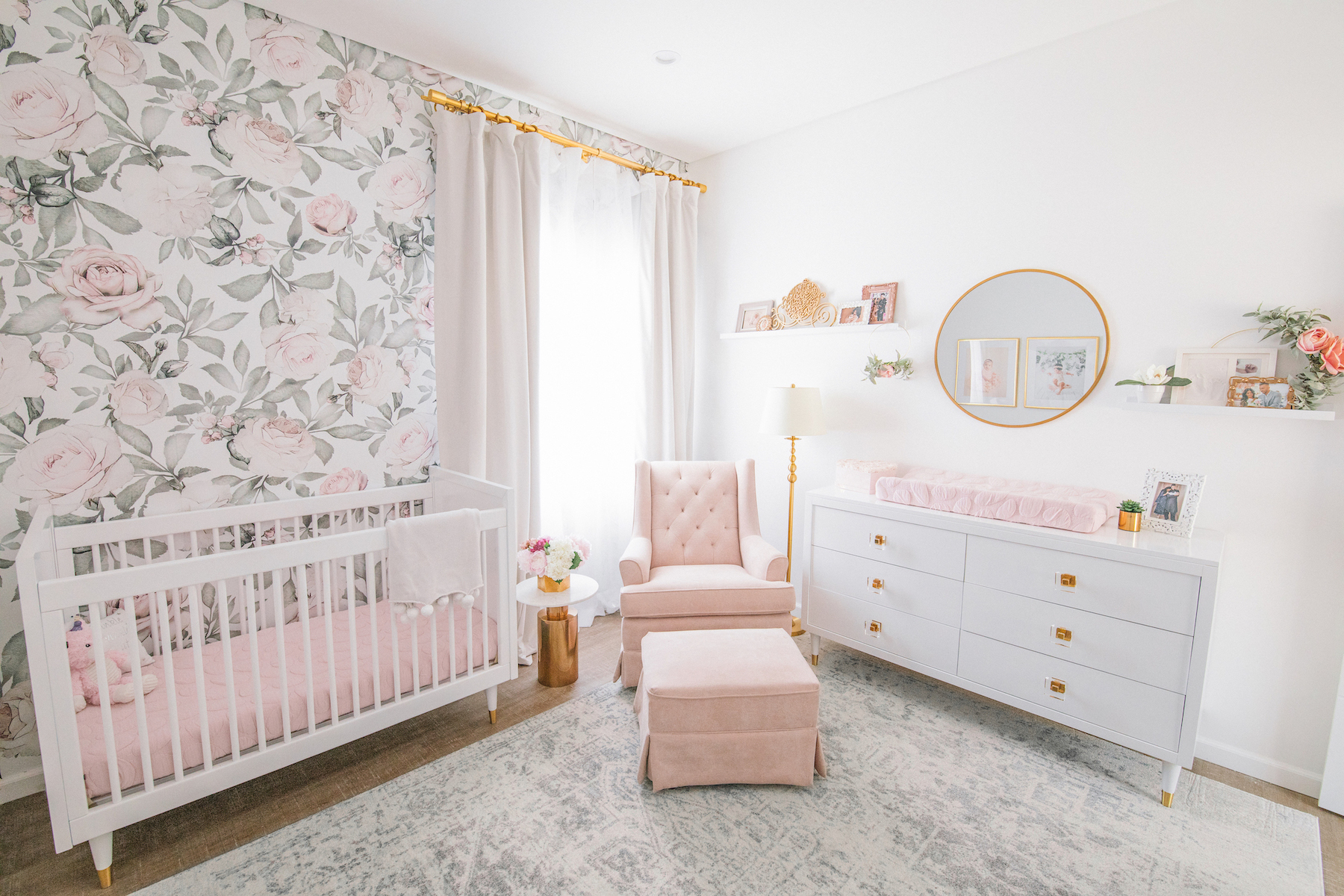 Blush Floral Nursery Design Los Angeles