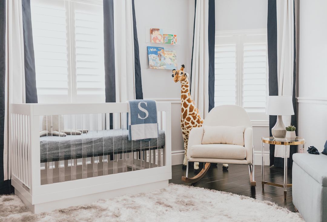 Navy Modern Nursery by Little Crown Interiors