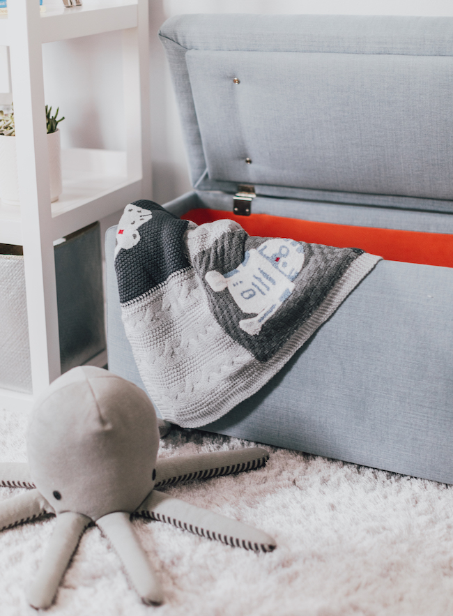 Modern Nursery Storage Bench