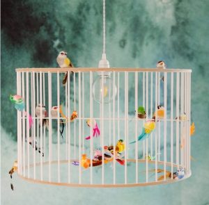 Whimsical birdcage chandelier