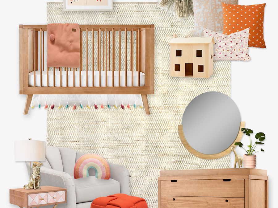 A Pretty Pink and Orange Scandinavian Inspired Nursery