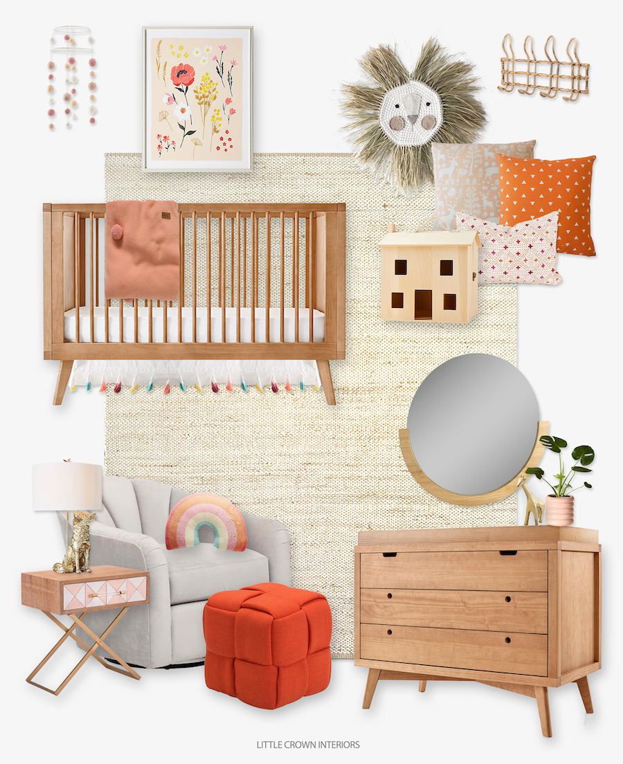 Pink and Orange Scandinavian Inspired Nursery