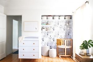 Small Space Nursery with Mini Crib