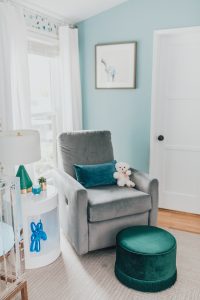 Modern boy's nursery glider