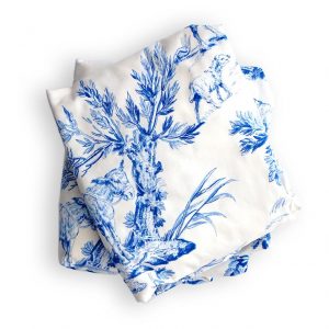 Blue Toile Crib Sheet
