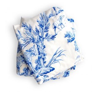 Blue Toile Crib Sheet