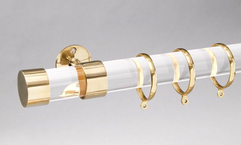 Brass Acrylic Curtain Rod