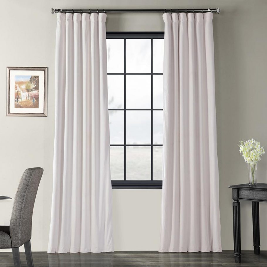 Off White Velvet Blackout Curtains