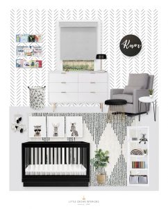 Black and White Nursery E-Design by Little Crown Interiors