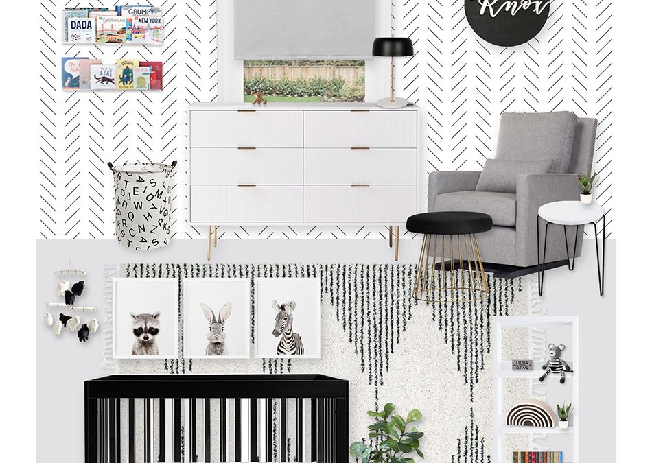 A Modern Black and White Nursery E-Design Reveal