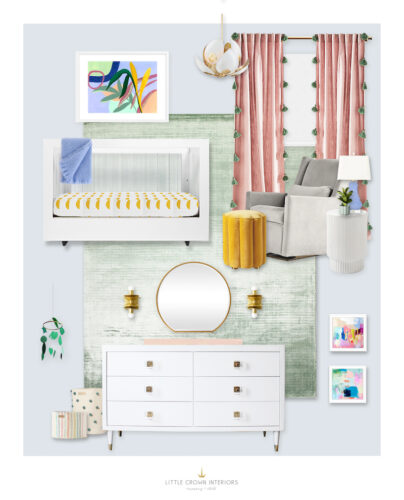 Colorful nursery design by Little Crown Interiors