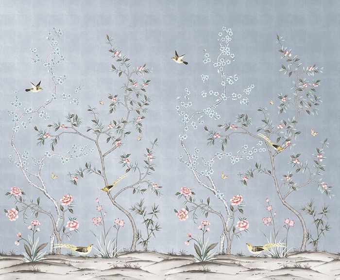 Florence Wallpaper  PowderChina Blue  Diane Hill