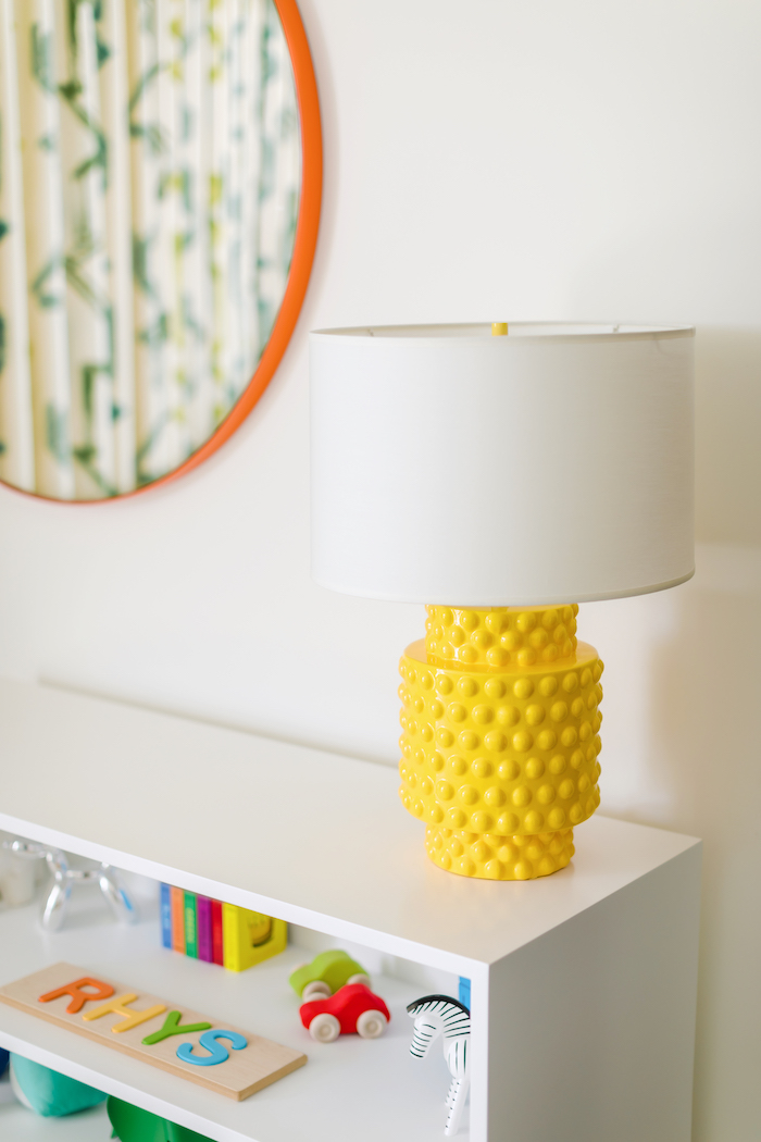 yellow-laml-colorful-nursery Colorful Safari Nursery Design by Little Crown Interiors